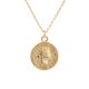 18k Gold Coin Necklace Round Necklace