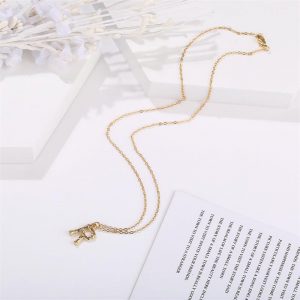 26 Letter Shape Gold Fashion Stainless Necklace