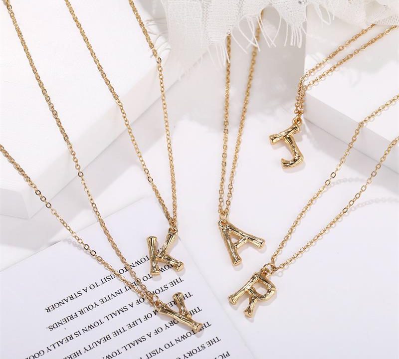 26 Letter Shape Gold Fashion Stainless Necklace