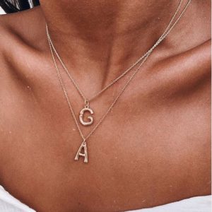 26 Letter Shape Gold Fashion Stainless Necklace