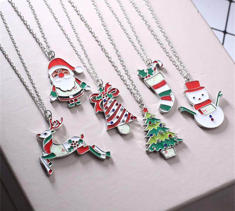 Christmas Sticker Print Necklace