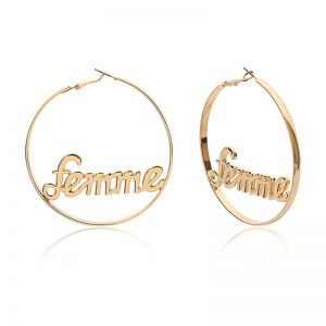 Creative square letter creative earrings