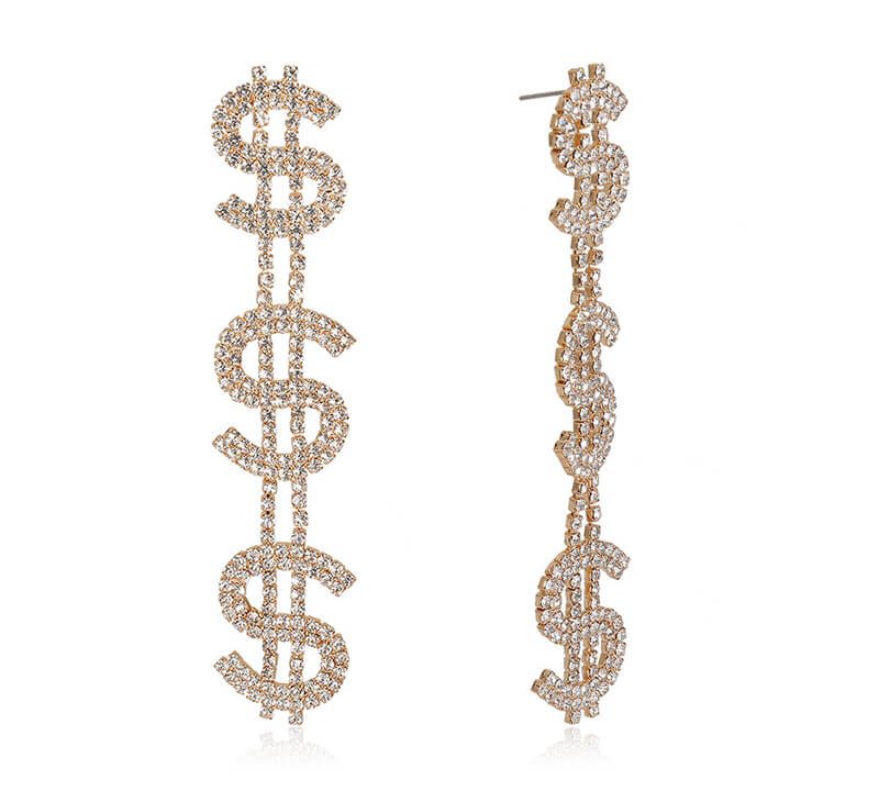 Dollar drill earrings