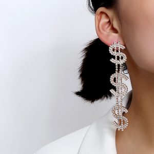 Dollar drill earrings