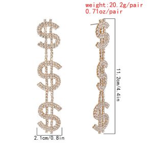 Dollar drill earrings