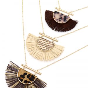 Fringe necklace fan design accessories