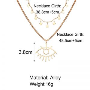 Gold Eye Shape Fashion Necklace