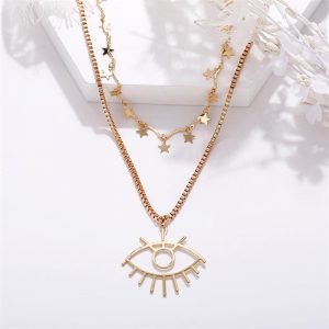 Gold Eye Shape Fashion Necklace