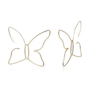 Hollow butterfly outline geometric earrings