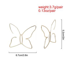 Hollow butterfly outline geometric earrings