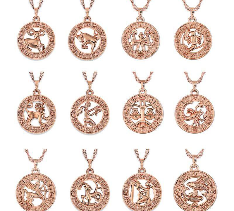 Horoscope Necklace Rose Gold Plated