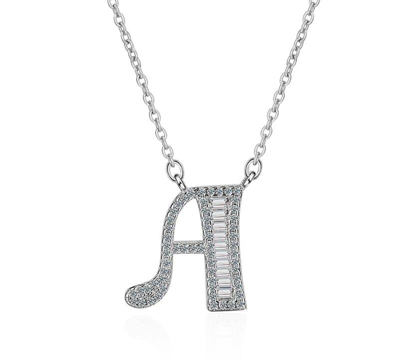 Letter diamond necklace