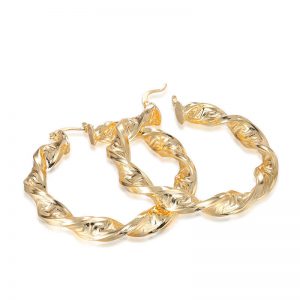 Mixed brass gold-plated hoop earrings