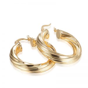 Mixed brass gold-plated hoop earrings