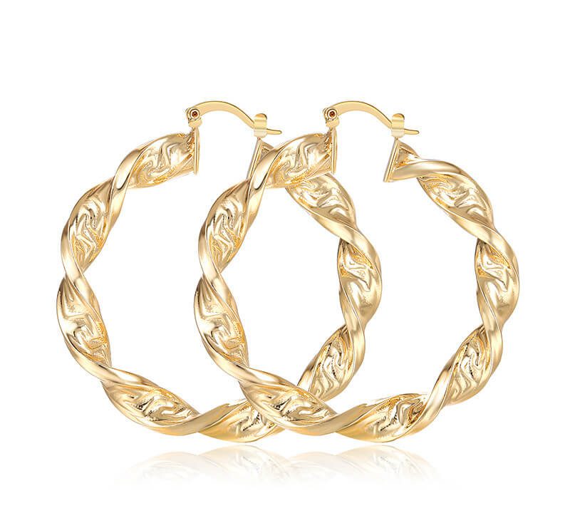 Mixed brass gold-plated hoop earrings