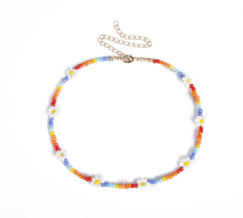 Personalized color beaded ethnic necklace