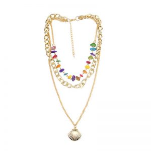 Shell necklace multi-layer necklace