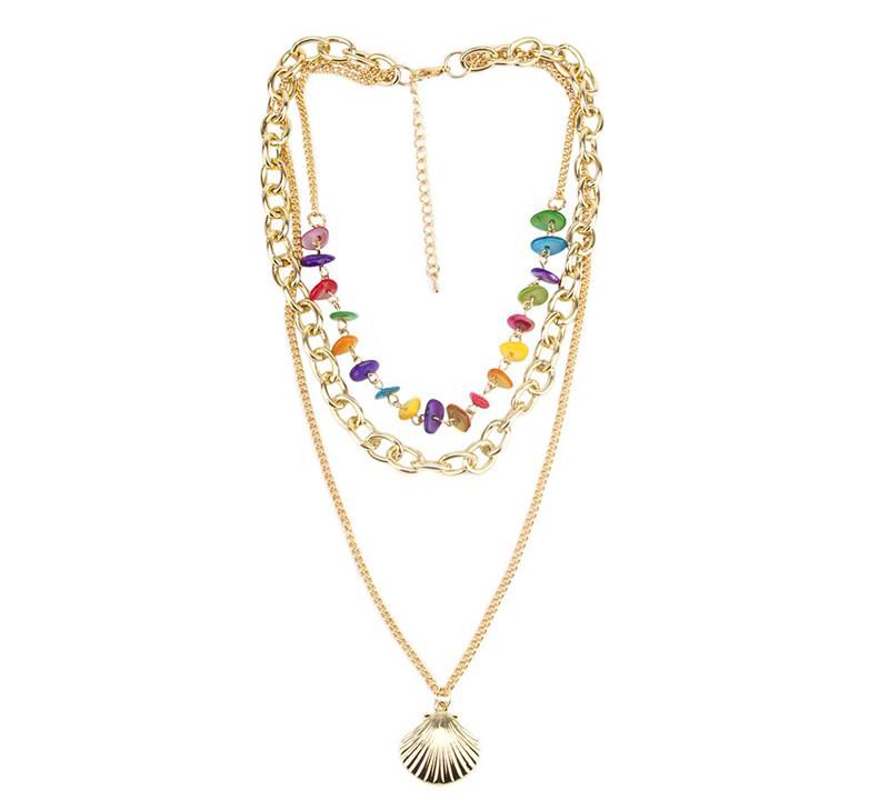 Shell necklace multi-layer necklace