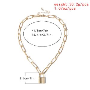 Simple lock-shaped wild temperament necklace