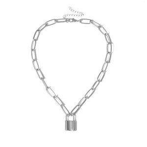 Simple lock-shaped wild temperament necklace