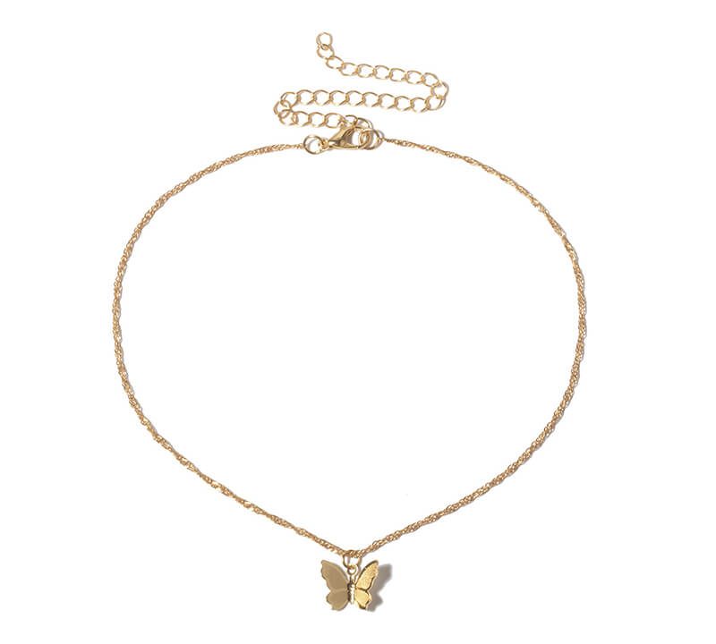 Single-layer butterfly necklace