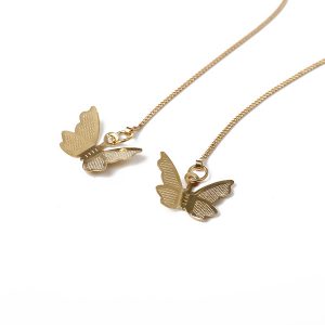 Small butterfly pendant tassel ear line