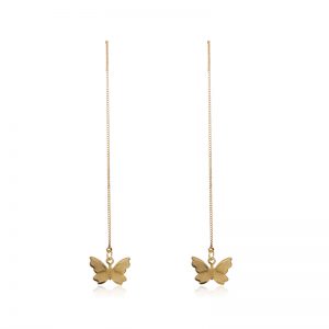 Small butterfly pendant tassel ear line