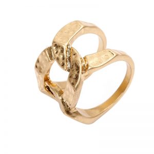 Square retro geometric ring