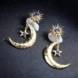 Sun Moon Stars Drop Earrings