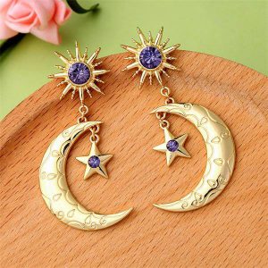 Sun Moon Stars Drop Earrings