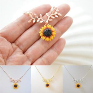 Sunflower Pearl Collar Necklace