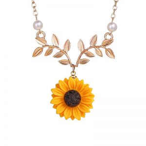 Sunflower Pearl Collar Necklace