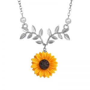 Sunflower Pearl Collar Necklace