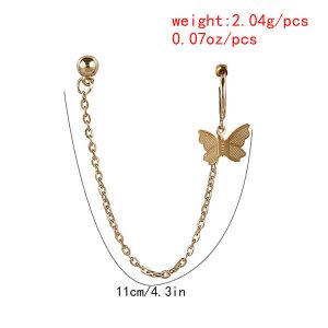 U-shaped tassel butterfly earrings