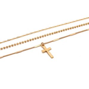 Vintage crucifix multi-layered necklace