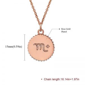 Zodiac necklace rose gold plated