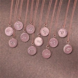 Zodiac necklace rose gold plated