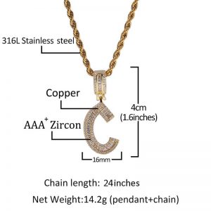 26 letters stitching pendant for men