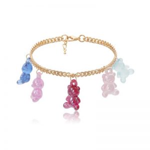 Acrylic bear pendant anklet