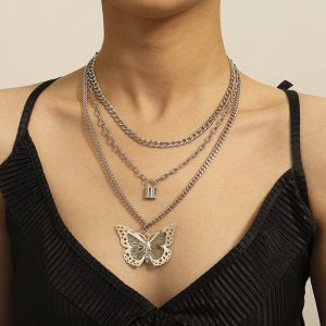 Butterfly mix and match lock necklace