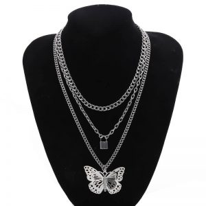 Butterfly mix and match lock necklace