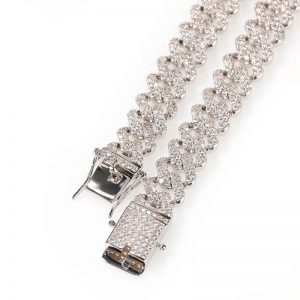 Full diamond bar Cuban necklace