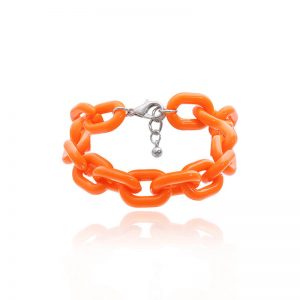 Geometric contrasting thick chain set bracelet