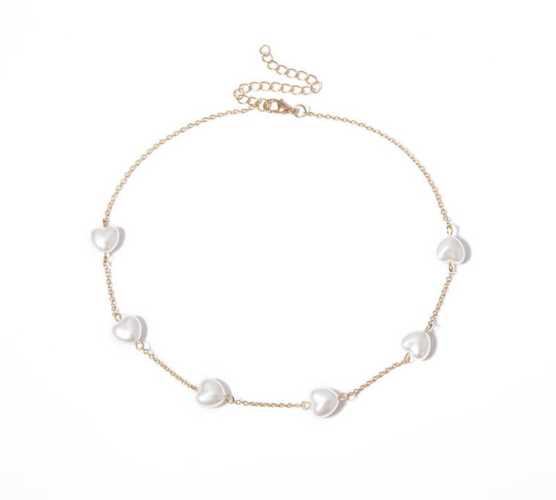 Heart-shaped pearl single-layer necklace