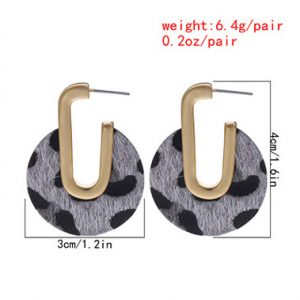 Metal U-shaped punk geometric stud earrings