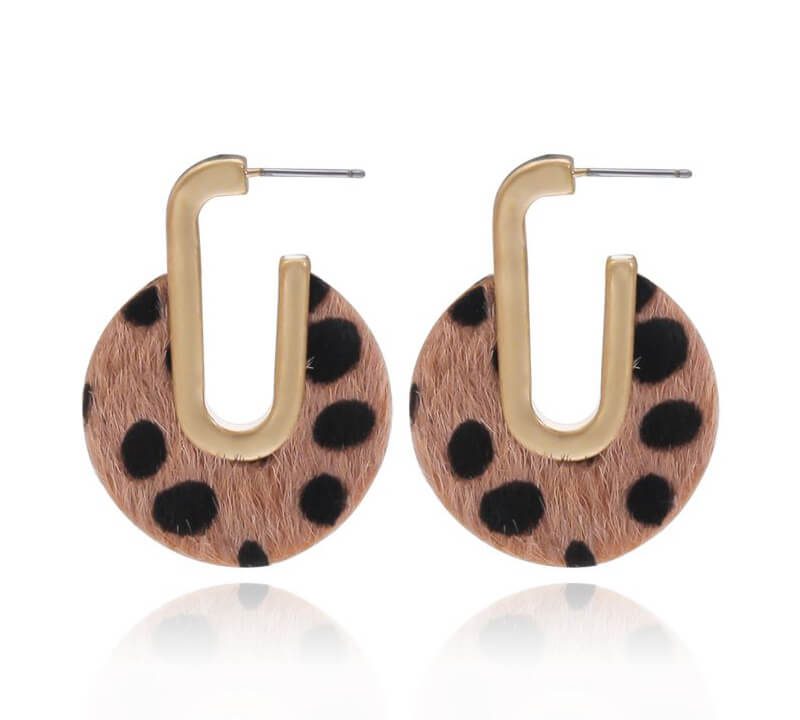 Metal U-shaped punk geometric stud earrings