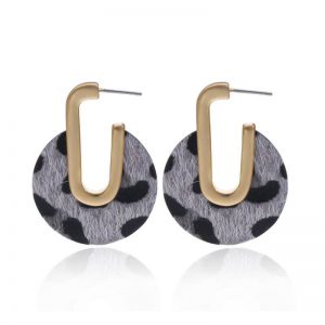 Metal U-shaped punk geometric stud earrings