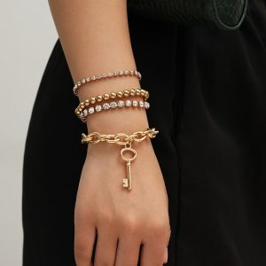 Metal key bracelet set