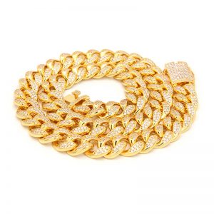 Micro-inlaid zircon Cuban chain high-end