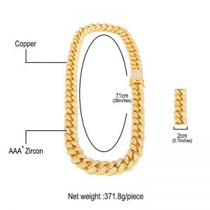 Micro-inlaid zircon Cuban chain high-end